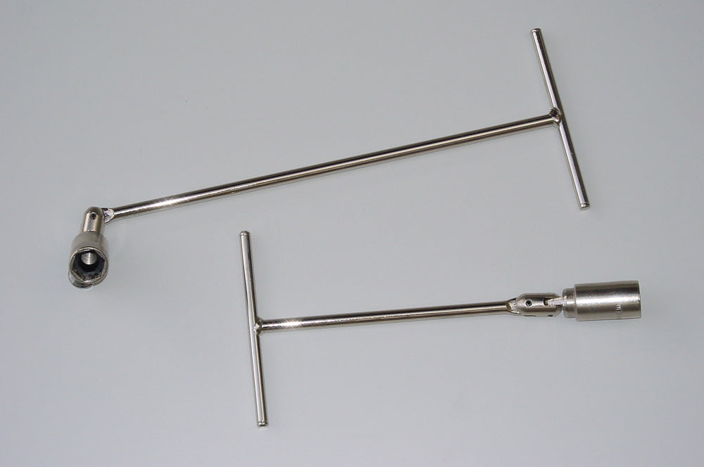 CLM - Llave de Bujía Articulada Mango en Forma de T (16mm) | Acero Templado | Herramienta Duradera para Instalación y Extracción de Bujías | Mango Doble Articulado | Mantenimiento Motores