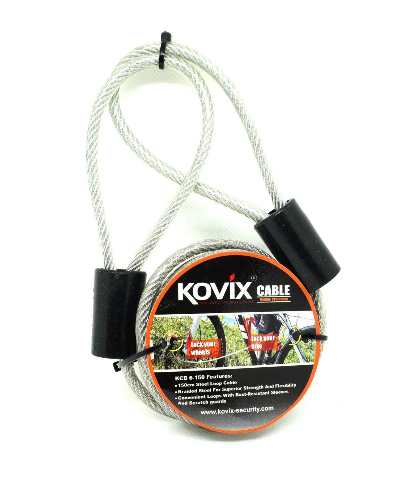 Kovix KCB6 | Cable de acero trenzado ø6mm - Doble lazo - CLM Store