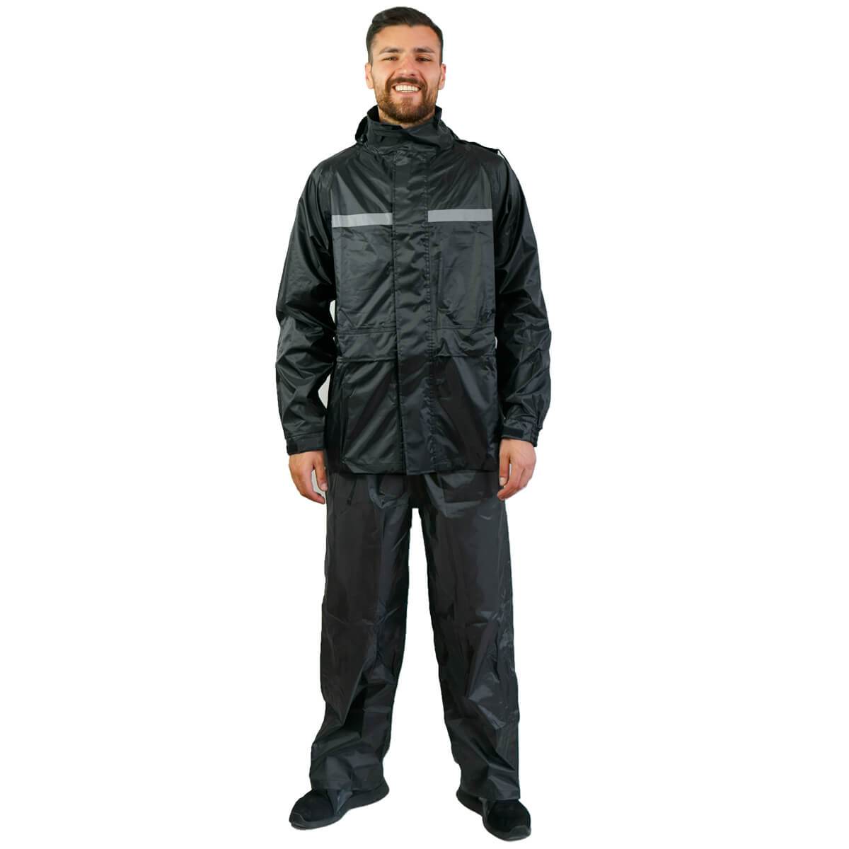 TJ MARVIN | Kit de Lluvia Completo SPORTIVO E34: Chaqueta y Pantalón Impermeables con Bolsa para Almacenamiento Compacta - CLM Store
