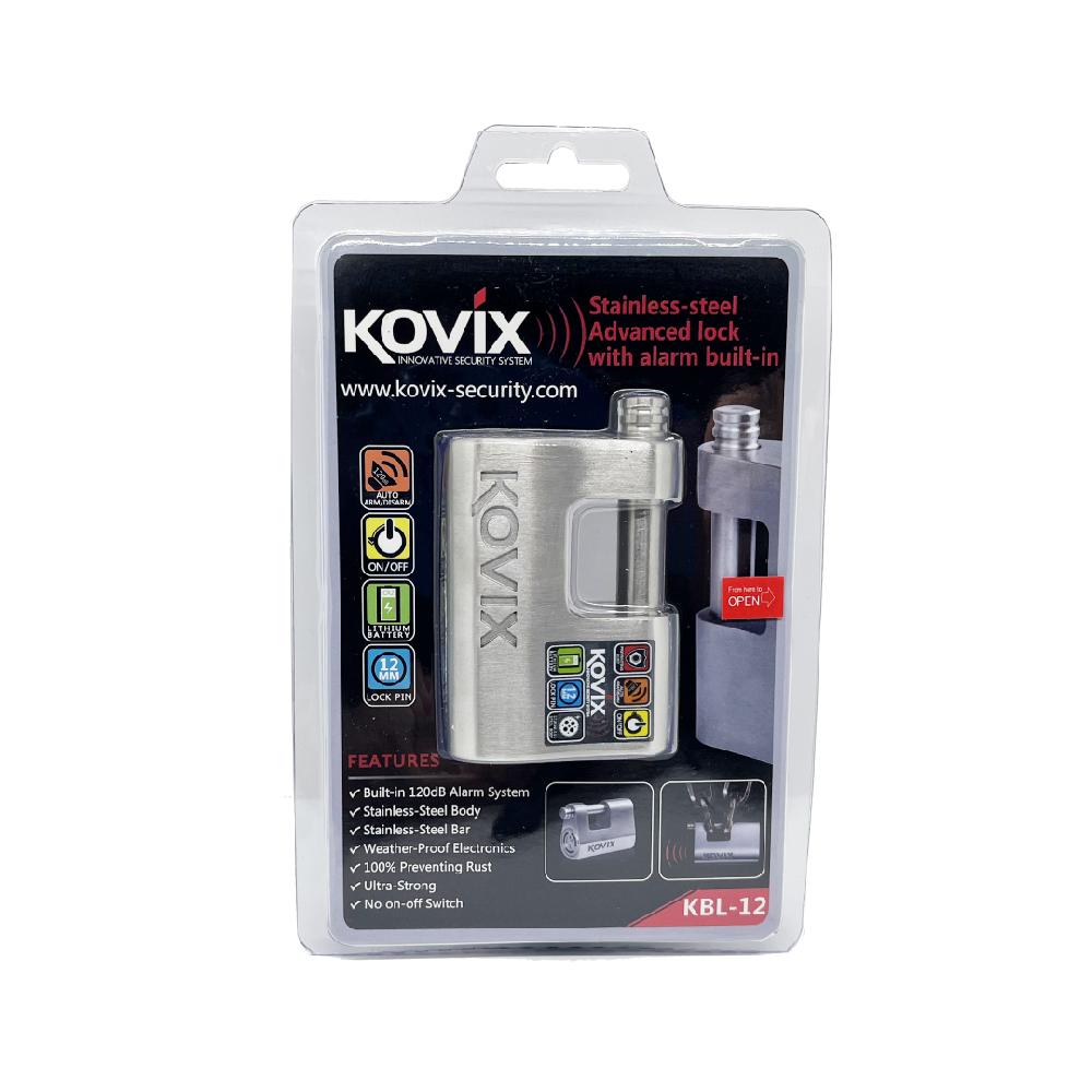 Kovix KBL12-BM | Lucchetto con allarme (12 mm.) - Acciaio inox