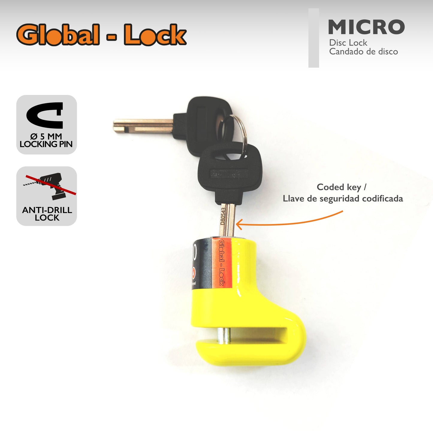 Global-Lock MICRO Disc Padlock (5mm)