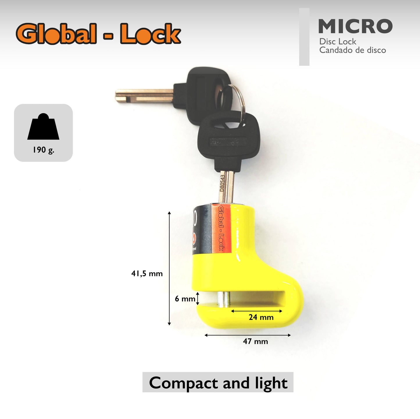 Lucchetto a disco MICRO Global-Lock (5 mm)