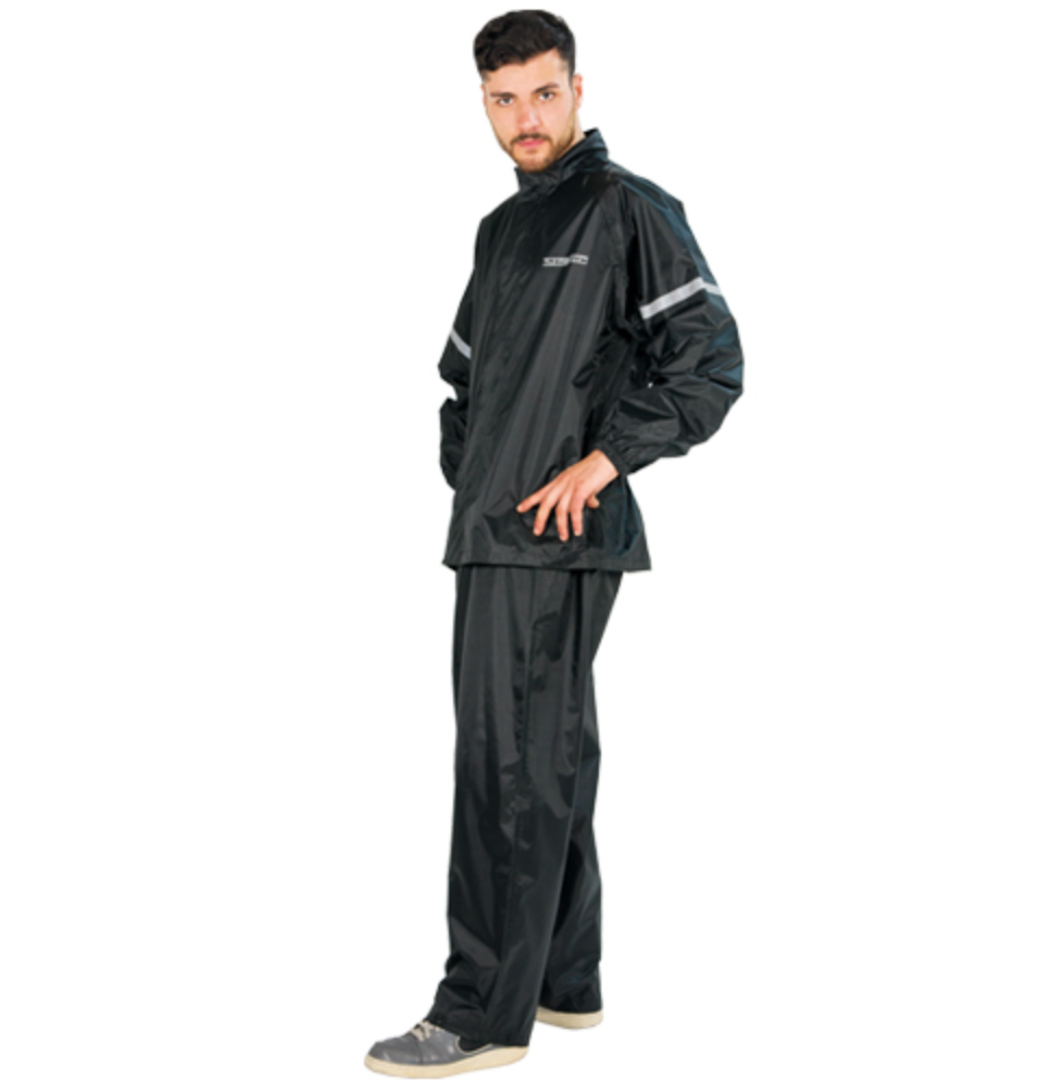 TJ MARVIN | Completo impermeabile per motociclista (Taglia S), abbigliamento antipioggia PRACTICO Giacca + Pantaloni unisex 