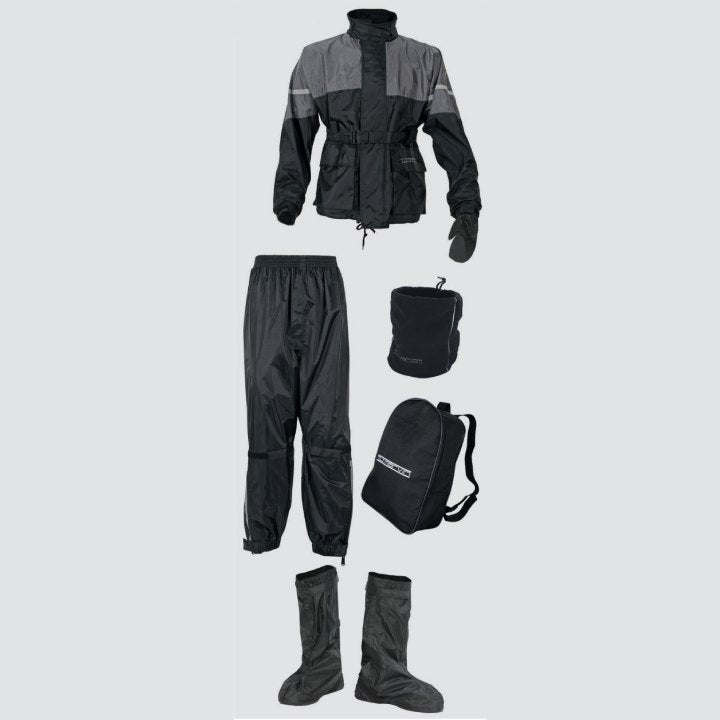 TJ MARVIN | Conjunto chubasquero CLASSICO para motorista, ropa para lluvia unisex : Chaqueta + Pantalón + Cubre botas + Cubre cuello